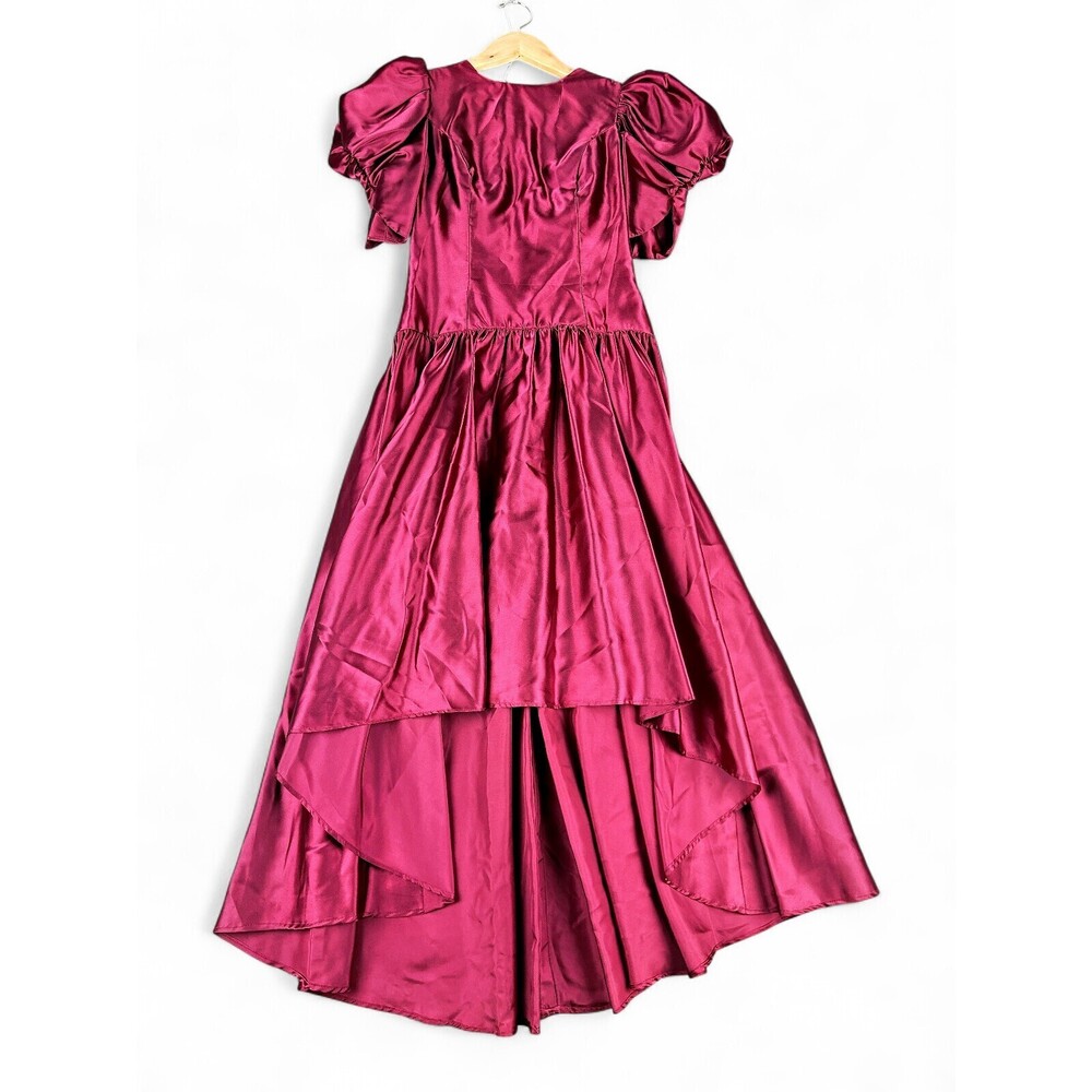 ILGWU‎ Vintage Silk High-Low Burgundy Dress Size 6